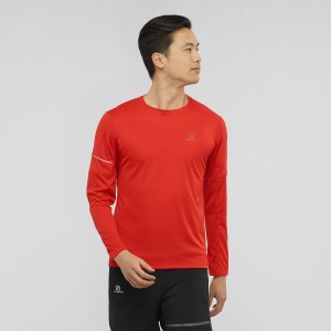 Salomon Agile Ls Tee M Oberteile Rot | 20867-HQCI