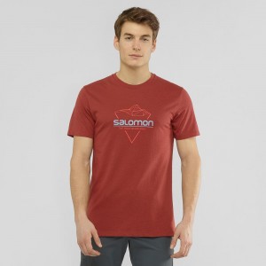 Salomon Blend Logo Tee M T-shirts Rot | 98370-NCUF