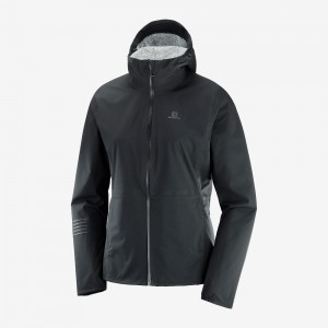 Salomon Bonatti Wasserdichte Laufjacke Schwarz | 21687-TNCG