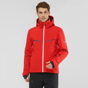 Salomon Brilliant Skijacken Rot | 34709-KVMN