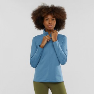 Salomon Essential Lightwarm Pullover Blau | 98504-NYDG