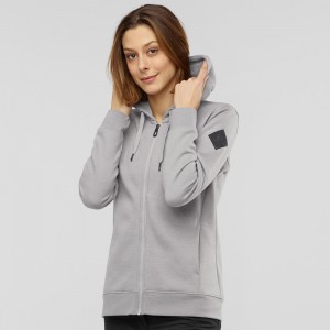 Salomon Essential Warm Hoodie Gray | 31670-CKRG