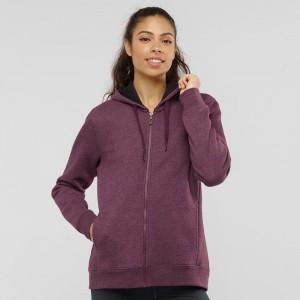 Salomon Essential Warm Hoodie Lila | 60124-DSFM