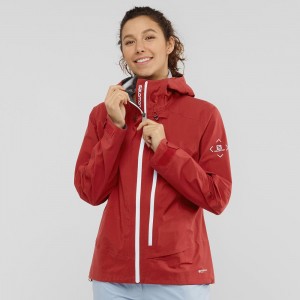 Salomon Outpeak 3L Light Jacket W Skijacken Rot | 94012-TFPG