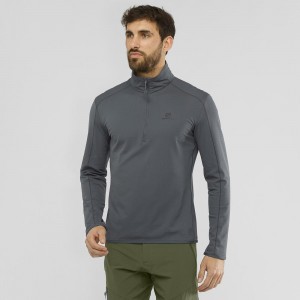 Salomon Outrack Half Zip Mid M Skijacken Gray | 18759-XWDQ