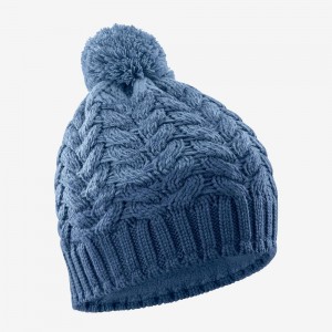 Salomon Poly Beanie Hüte Blau | 35814-TFXZ