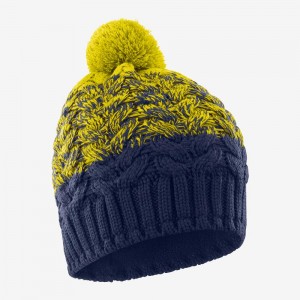 Salomon Poly Beanie Hüte Navy | 19705-MCIX