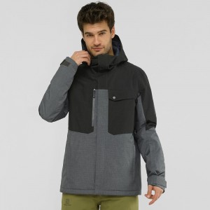 Salomon Powderstash Jacket M Skijacken Gray | 73285-SRYT