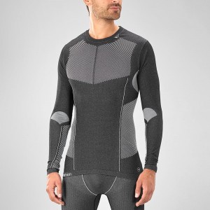 Salomon Primo Warm Seamless Tee M Oberteile Schwarz | 56129-BLXV