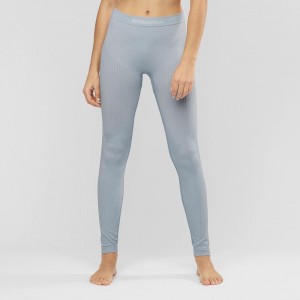 Salomon Primo Warm Tight Seamless W Strumpfhose Blau | 87201-YETF