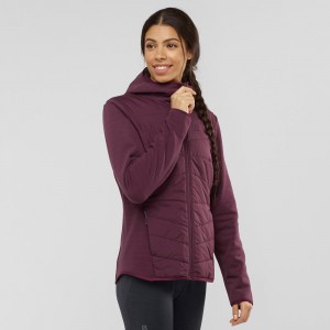 Salomon Radiant Hybrid Hoodie W Skijacken Lila | 23150-HJUZ