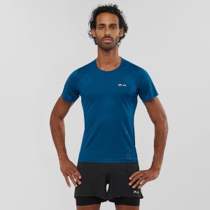 Salomon S Lab Nso Tee M Oberteile Blau | 12953-IZGP