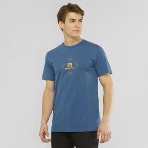 Salomon Salomon Baumwoll Tee M T-shirts Navy | 62751-YXWA