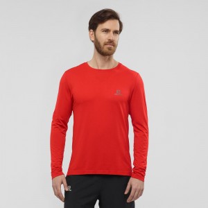 Salomon Sense Ls Tee M Oberteile Rot | 89634-NBWE