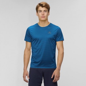 Salomon Sense Tee M Oberteile Blau | 12875-LXFG