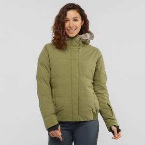 Salomon Snuggly Warm Jacket W Skijacken Grün | 23518-DSAW