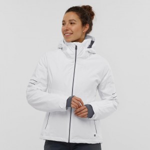 Salomon The Brilliant Jacket W Skijacken Weiß | 02391-GIYV