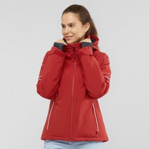 Salomon The Brilliant Jacket W Skijacken Rot | 89201-HWET