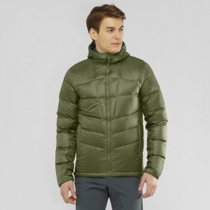 Salomon Transition Down Hoodie M Jacke Grün | 43895-CAXG