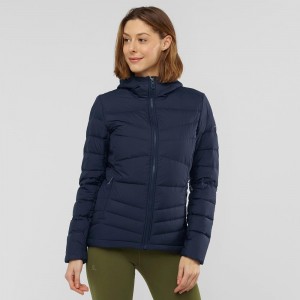 Salomon Transition Down Hoodie W Jacke Navy | 45230-TQOW