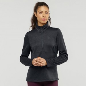 Salomon Transition Half Zip W Skijacken Schwarz | 86721-LSAN