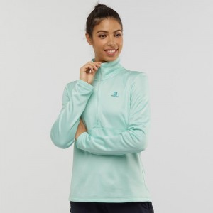 Salomon Transition Half Zip W Skijacken Grün | 72865-HWCT