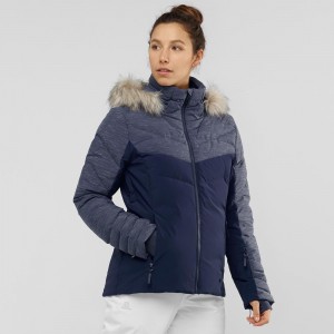 Salomon Warm Ambition Jacket W Skijacken Navy | 19236-JPWY