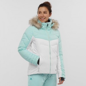 Salomon Warm Ambition Jacket W Skijacken Weiß | 80341-ODZA