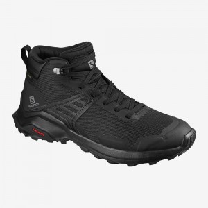 Salomon X Raise Mid Gore-Tex Wanderstiefel Schwarz | 68354-DRSQ