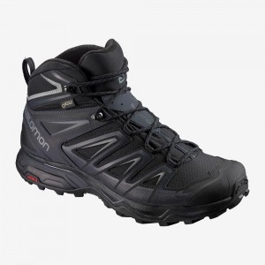 Salomon X Ultra 3 Weite Mid Gore-Tex Wanderstiefel Schwarz | 64312-QXJW