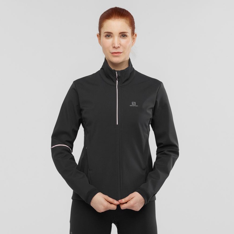 Salomon Agile Softshell Jacke Schwarz | 49608-VQKP