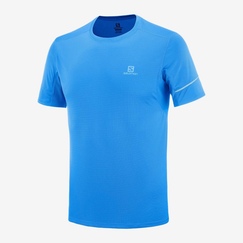 Salomon Agile Ss Tee M Oberteile Blau | 46175-SRNA