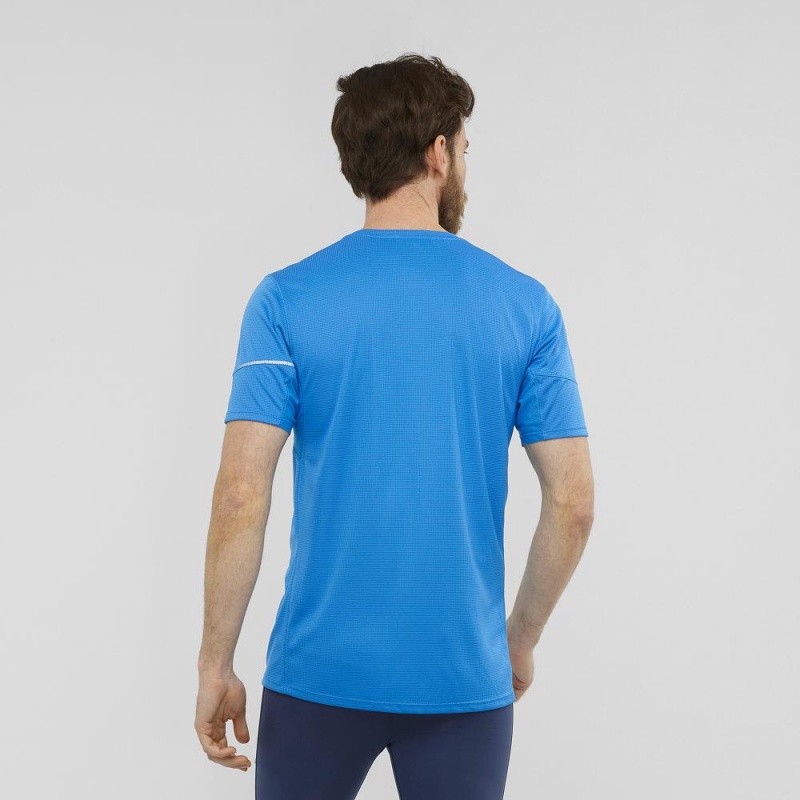 Salomon Agile Ss Tee M Oberteile Blau | 46175-SRNA