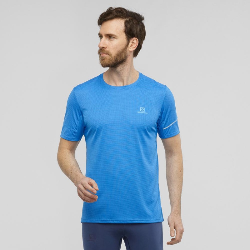 Salomon Agile Ss Tee M Oberteile Blau | 46175-SRNA