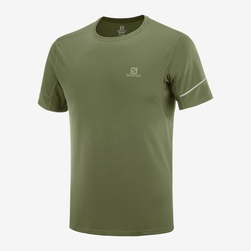 Salomon Agile Ss Tee M Oberteile Grün | 42791-FNAC