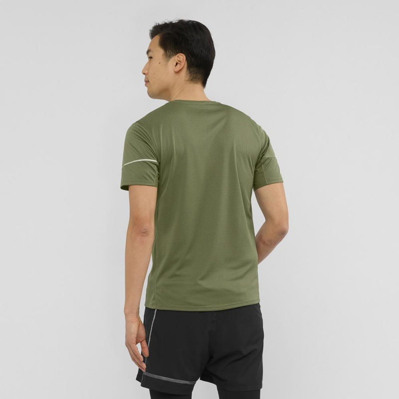 Salomon Agile Ss Tee M Oberteile Grün | 42791-FNAC