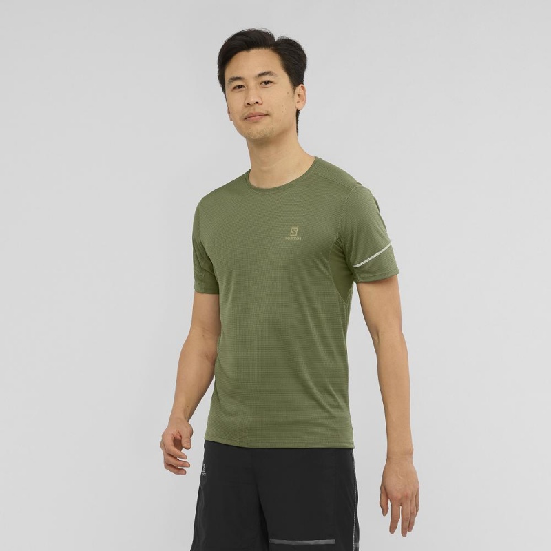 Salomon Agile Ss Tee M Oberteile Grün | 42791-FNAC