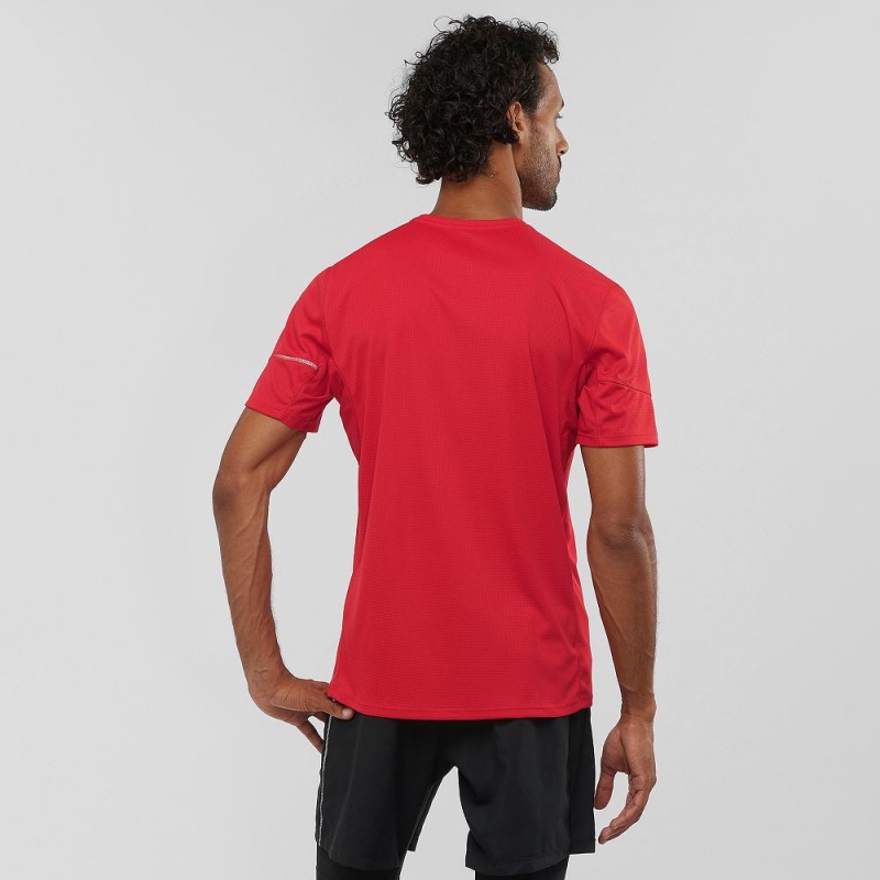 Salomon Agile Ss Tee M Oberteile Rot | 27108-TSAH