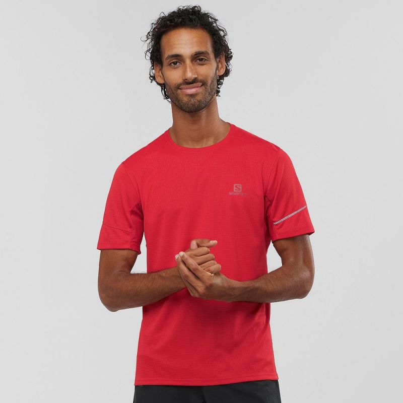 Salomon Agile Ss Tee M Oberteile Rot | 27108-TSAH