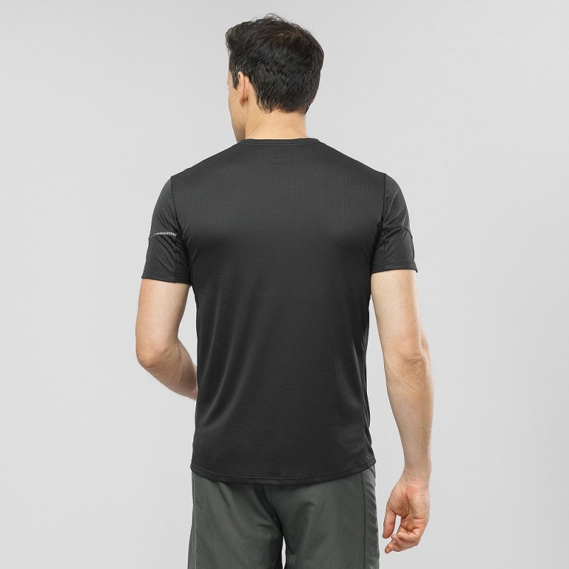 Salomon Agile Ss Tee M Oberteile Schwarz | 75403-VUNH