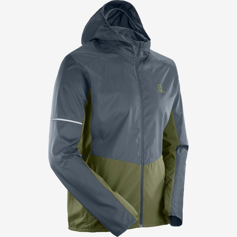 Salomon Agile Wind Laufjacke Grün | 35278-LUGZ