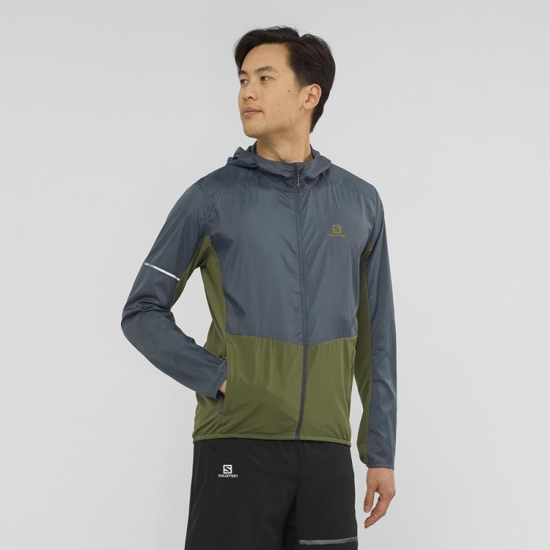 Salomon Agile Wind Laufjacke Grün | 35278-LUGZ