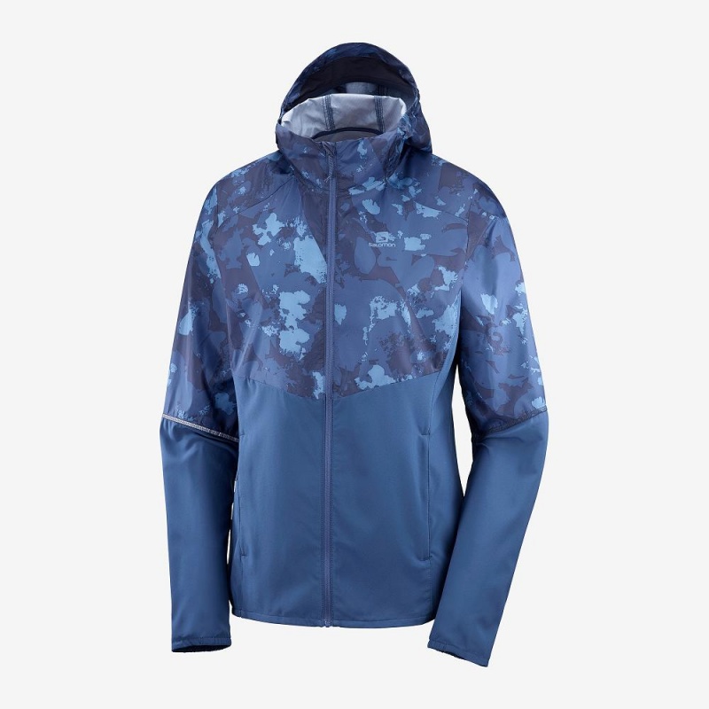 Salomon Agile Wind Laufjacke Navy | 37412-HAEN