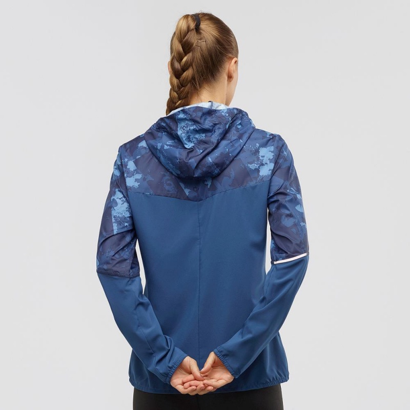 Salomon Agile Wind Laufjacke Navy | 37412-HAEN