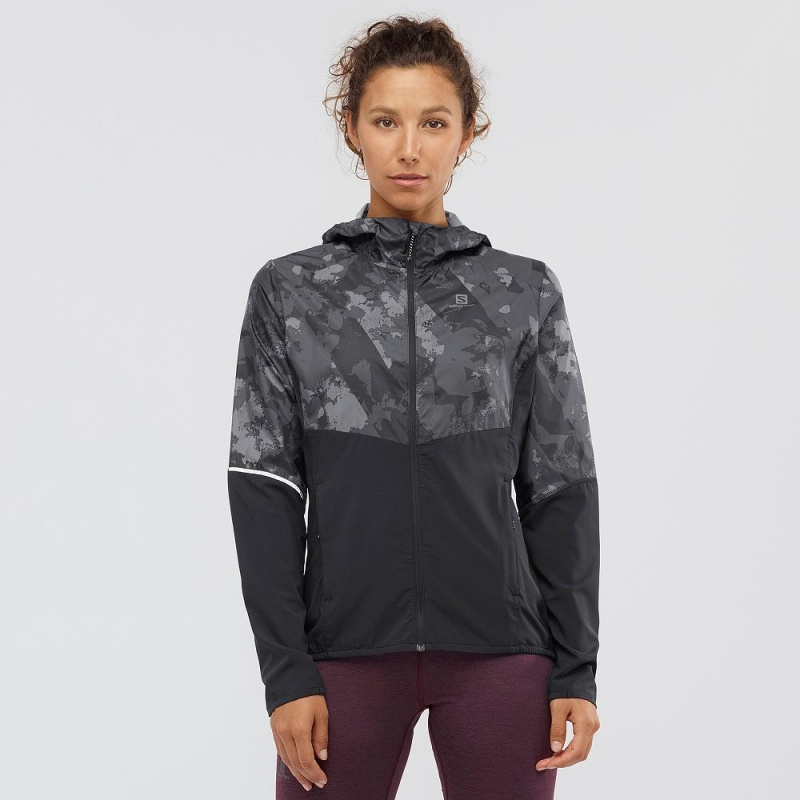 Salomon Agile Wind Laufjacke Schwarz | 76193-GETD