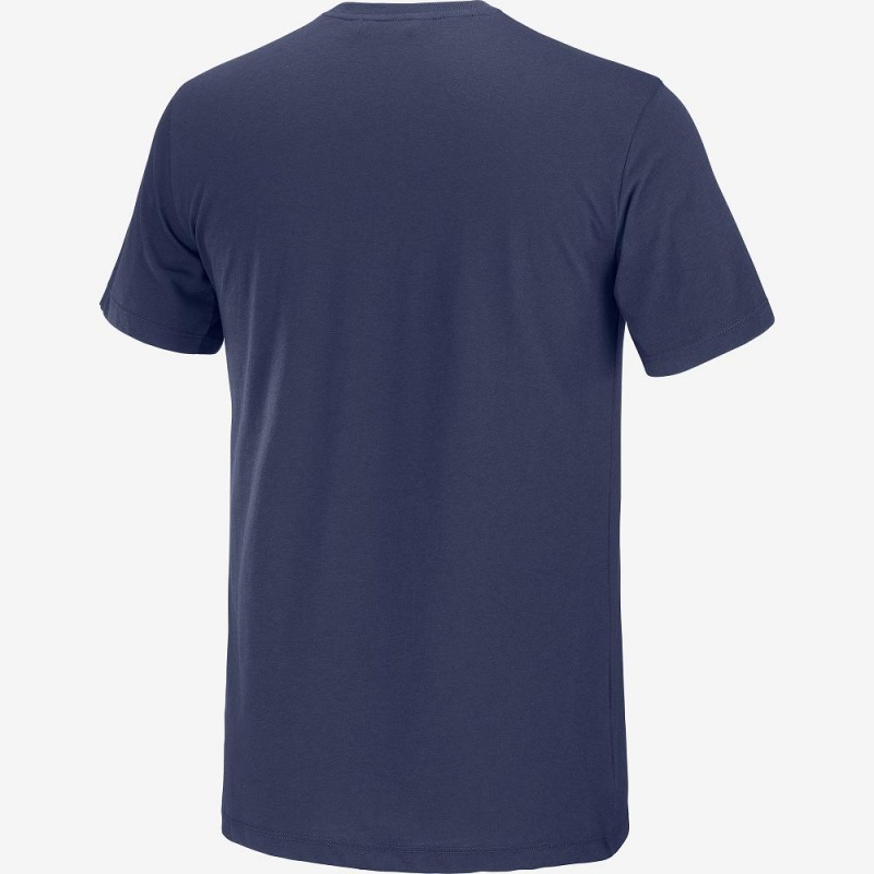 Salomon Blend Logo Tee M T-shirts Navy | 76312-PDLC