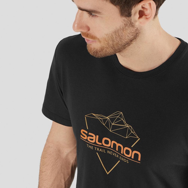 Salomon Blend Logo Tee M T-shirts Schwarz | 84126-RKIQ