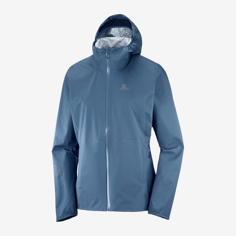 Salomon Bonatti Wasserdichte Laufjacke Navy | 02865-ZAMG