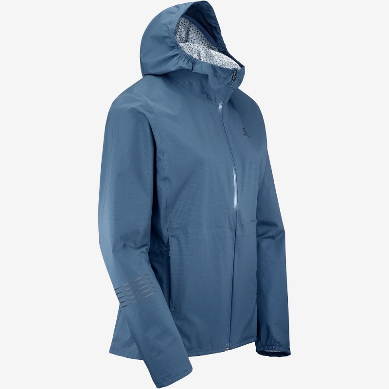 Salomon Bonatti Wasserdichte Laufjacke Navy | 02865-ZAMG