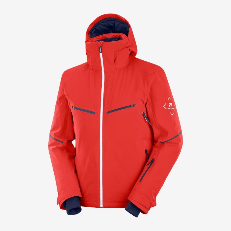 Salomon Brilliant Skijacken Rot | 34709-KVMN